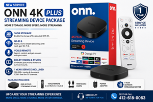 New Service: Onn Device Plus (4K) with 1 Year Android Service